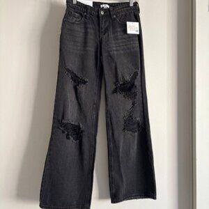 NWT Y2K BP Destroyed Low Rise Wide Leg Jeans size 24 & 28